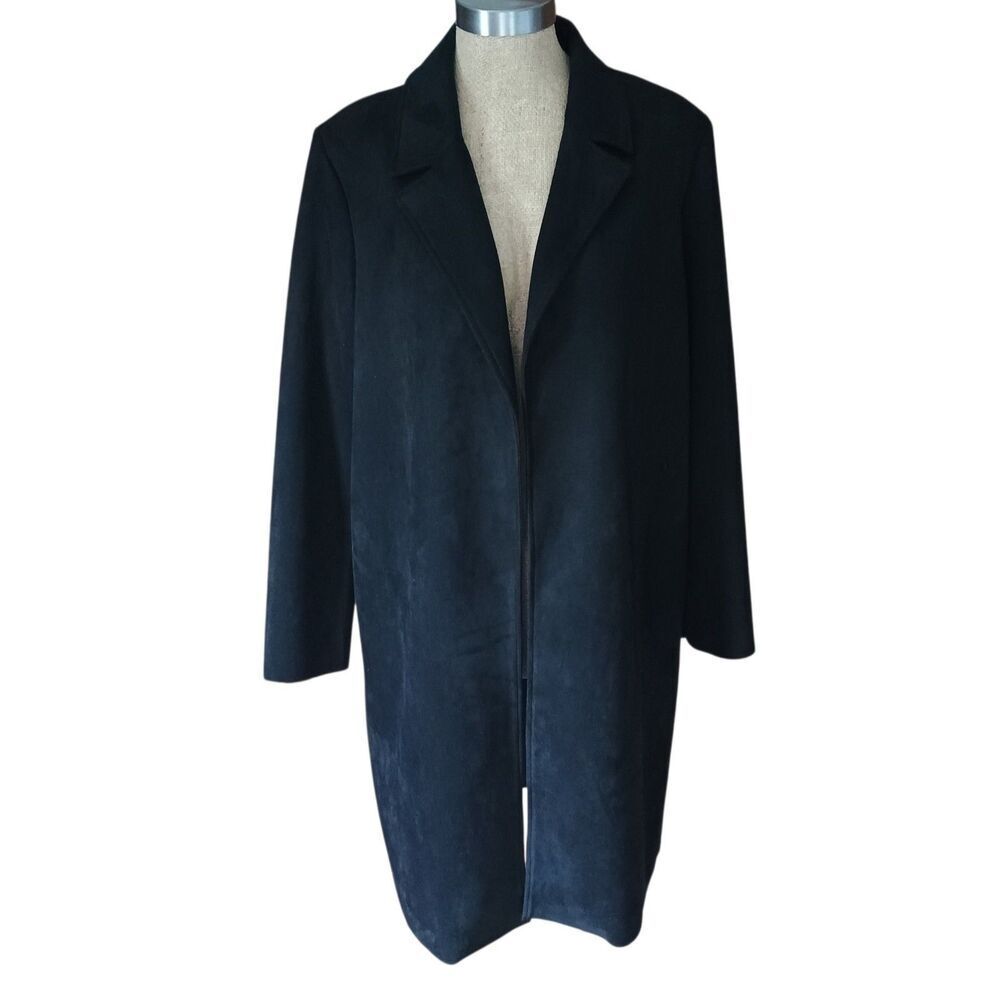 Zara Faux Suede Jacket Coat Women Sz M Black Whimsigoth Classic Steampunk